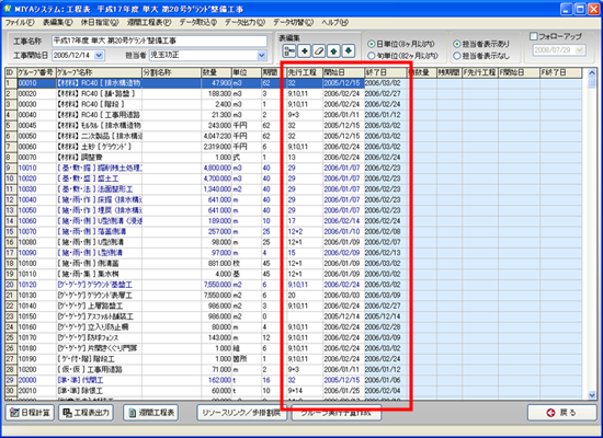 工程表作成